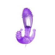 Фиолетовый вибростимулятор с шипами на головке - 14,3 см. - фото, цены