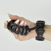 Черные кожаные наручники Клеопатра - фото, цены