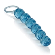 Голубая анальная цепочка Swirl Pleasure Beads - 20 см. - фото, цены