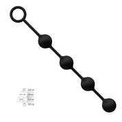Большая черная анальная цепочка из 4 шариков - 49 см. - фото, цены