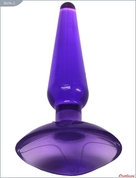 Фиолетовая анальная пробка Butt Plug на присоске - 11 см. - фото, цены