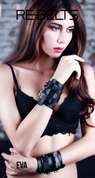 Чёрные кожаные наручники Eva Black - фото, цены