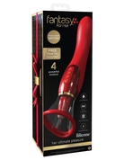 Красный двухсторонний вибростимулятор Ultimate Pleasure 24k Gold Luxury Edition - 25 см. - фото, цены