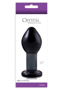 Большая темно-серая стеклянная анальная пробка Crystal Large - 8,5 см. - фото, цены