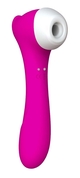 Розовый клиторальный стимулятор Joy с функцией вибратора - 18,9 см. - фото, цены