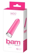 Розовая перезаряжаемая вибропуля VeDO Bam - 9,7 см. - фото, цены