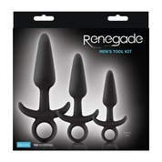 Набор черных анальных пробок с держателем Renegade Men s Tool Kit - фото, цены