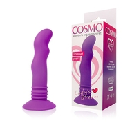 Фиолетовый вибромассажер Cosmo на присоске - 12 см. - фото, цены