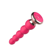 Розовый вибратор-ёлочка Mini Vibrator с пультом ду - 19 см. - фото, цены