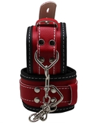 Красно-черные регулируемые наручники с фиксацией на карабинах - фото, цены
