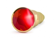 Золотистая анальная ёлочка с красным кристаллом - 14,5 см. - фото, цены