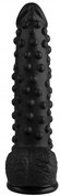 Черный анальный фаллоимитатор с пупырышками - 23,5 см. - фото, цены