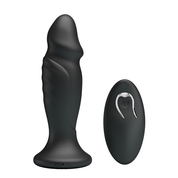 Черная анальная втулка с 12 режимами вибрации Mr Play - 12,4 см. - фото, цены
