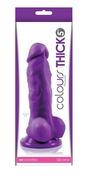 Фиолетовый фаллоимитатор Pleasures Thick 5 Dildo - 18,3 см. - фото, цены
