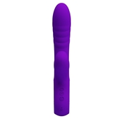 Фиолетовый вибратор Jersey с вакуумной стимуляцией - 21,8 см. - фото, цены