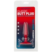 Красная тонкая анальная пробка Butt Plugs Smooth Classic Slim/Small - 10,5 см. - фото, цены