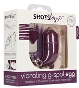 Фиолетовое виброяйцо Medium Wireless Vibrating G-Spot Egg с пультом - 7,5 см. - фото, цены