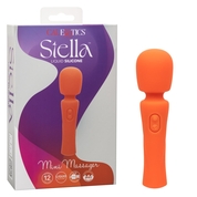Оранжевый вибромассажер Stella Liquid Silicone Mini Massager - 14,5 см. - фото, цены