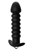 Чёрная анальная пробка с вибрацией Twisted Anal Plug - 13 см. - фото, цены
