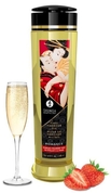Массажное масло с ароматом клубники и шампанского Romance - 240 мл. - фото, цены