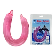 Розовый двойной фаллоимитатор Dolphin - 30,5 см. - фото, цены