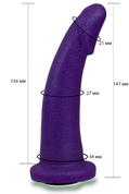 Фиолетовая гладкая изогнутая насадка-плаг - 14,7 см. - фото, цены