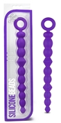 Фиолетовая анальная цепочка-елочка Silicone Beads - 24,6 см. - фото, цены