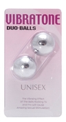 Серебристые шарики Vibratone Duo Balls Silver Blistercard - фото, цены