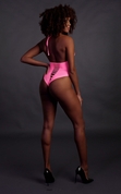 Розовое боди High-Cut Body с имитацией шнуровки - фото, цены