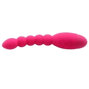 Розовый анальный вибростимулятор-елочка Lovers Beads - 19 см. - фото, цены