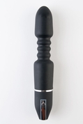 Чёрный анальный вибромассажёр с широкой головкой - 27 см. - фото, цены