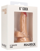 Телесный фаллоимитатор Realistic Cock 6 With Scrotum - 15 см. - фото, цены