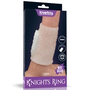 Белая вибронасадка на пенис Knights Ring с пупырышками - фото, цены