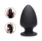 Черная мягкая анальная пробка Squeezable Large Anal Plug - 13,2 см. - фото, цены