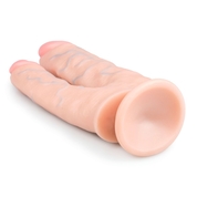 Телесный анально-вагинальный фаллоимитатор Easytoys Double Dildo - 25 см. - фото, цены