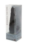 Чёрный вибратор-реалистик с зауженным кончиком Purrfect Silicone Classic Mini - 14 см. - фото, цены