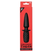 Черная анальная пробка с ручкой Punishment Thorn Silicone Butt Plug - фото, цены