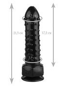 Черный фаллоимитатор с шипиками - 21,5 см. - фото, цены