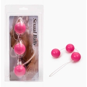 Розовые вагинальные шарики со смещенным центром тяжести на веревочке - фото, цены