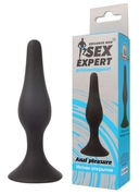 Чёрная анальная пробка Sex Expert - 9,5 см. - фото, цены