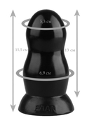 Черная гладкая анальная втулка - 15,5 см. - фото, цены