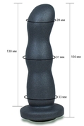 Черная анальная рельефная насадка-фаллоимитатор - 15 см. - фото, цены