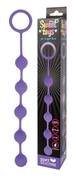 Фиолетовая анальная цепочка с кольцом-ограничителем - 23 см. - фото, цены