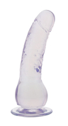 Прозрачный желейный фаллоимитатор на присоске - 17,8 см. - фото, цены
