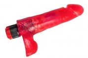 Красный гелевый вибратор №1 - 19 см. - фото, цены
