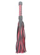Черно-красная плеть с плетеной ручкой с ромбовидным узором - 45 см. - фото, цены