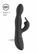 Черный вибромассажер-кролик Niva - 21,5 см. - фото, цены