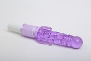 Фиолетовый вибратор с дополнительными отростками - 21 см. - фото, цены
