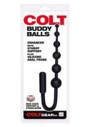 Чёрный анальный стимулятор с кольцом Colt Buddy Balls - 18,5 см. - фото, цены