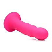 Розовый гибкий фаллоимитатор Squeeze-It Wavy Dildo - 18,3 см. - фото, цены